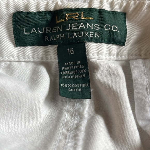 Lauren Ralph Lauren Size 16 White Wide-Leg Cotton Pants Classic Clean - Picture 6 of 8